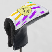 einfaches, gelbblaues Wasserfarbenlogo Golf Headcover (3/4 Vorderseite)