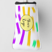 einfaches, gelbblaues Wasserfarbenlogo Golf Headcover (Rotieren 90)