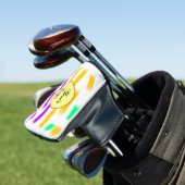 einfaches, gelbblaues Wasserfarbenlogo Golf Headcover (In Situ)
