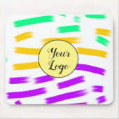 einfaches, gelbblaues Wasserfarbenlogo Mousepad (Vorne)