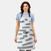 einfaches, gelbblaues Wasserfarbenlogo Schürze (Getragen)