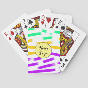 einfaches, gelbblaues Wasserfarbenlogo Spielkarten