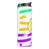 einfaches, gelbblaues Wasserfarbenlogo Thermosbecher (Nach links gedreht)