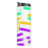 einfaches, gelbblaues Wasserfarbenlogo Thermosbecher (Nach rechts gedreht)