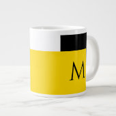 Einfaches gelbes Farbblock mit Monogramm-Initial Jumbo-Tasse (Vorderseite Rechts)