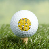 Einfaches gelbes Folklore-Muster Golfball (Insitu T-Shirt)