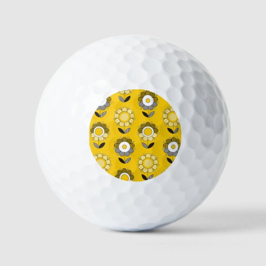 Einfaches gelbes Folklore-Muster Golfball (Vorderseite)