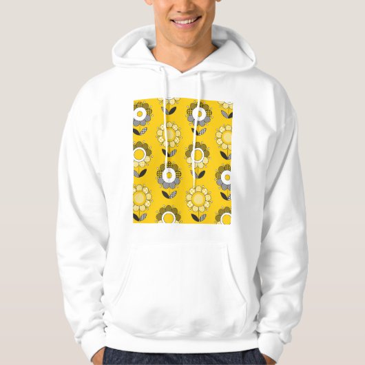 Einfaches gelbes Folklore-Muster Hoodie (Vorderseite)