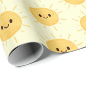 Einfaches gelbes Happy Lächelndes Sonnenscheinmust Geschenkpapier (Rolleneckpunkt)