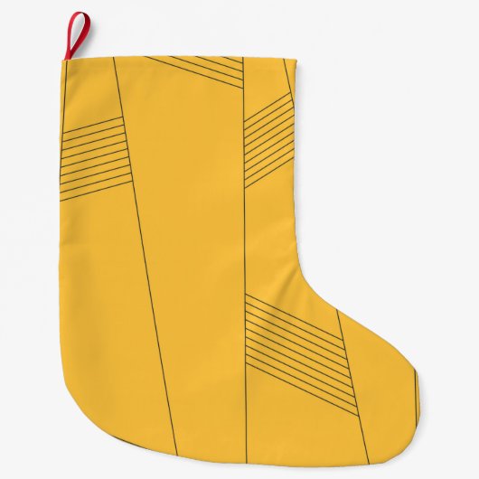 Einfaches, gelbes, modernes abstraktes Grafikdesig Großer Weihnachtsstrumpf (Vorderseite)