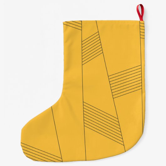 Einfaches, gelbes, modernes abstraktes Grafikdesig Großer Weihnachtsstrumpf (Rückseite)
