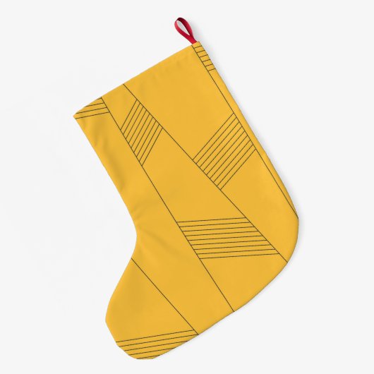 Einfaches, gelbes, modernes abstraktes Grafikdesig Großer Weihnachtsstrumpf (Rückseite (Hängend))