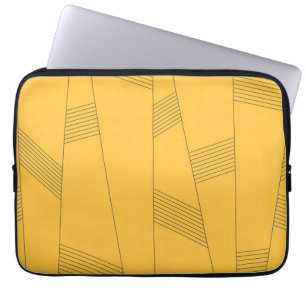 Einfaches, gelbes, modernes abstraktes Grafikdesig Laptopschutzhülle