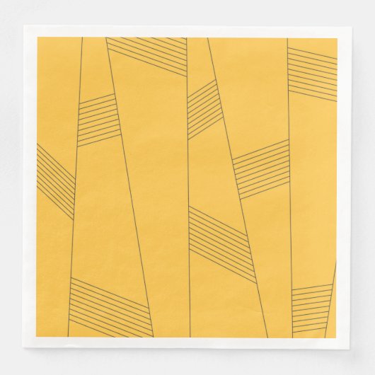 Einfaches, gelbes, modernes abstraktes Grafikdesig Serviette (Vorderseite)