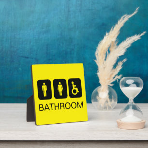 Einfaches gelbes Ruheraum Badezimmer Toilette ADA Fotoplatte