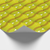 Einfaches gelbes Softball-Hexe-Muster Geschenkpapier (Ecke)
