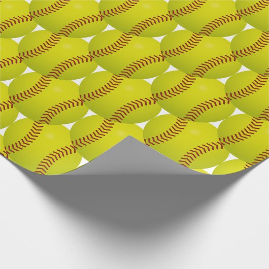 Einfaches gelbes Softball-Hexe-Muster Geschenkpapier (Ecke)