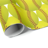 Einfaches gelbes Softball-Hexe-Muster Geschenkpapier (Rolleneckpunkt)