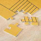 Einfaches, gelbes und modernes abstraktes Grafikde Puzzle (Seite)