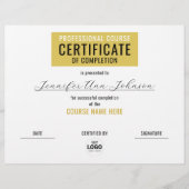 Einfaches Gelbgoldweißes Abschlusszeugnis (Vorderseite)