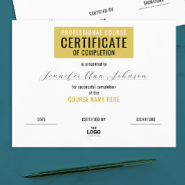 Einfaches Gelbgoldweißes Abschlusszeugnis