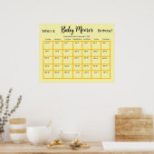 Einfaches Gender-Neutral Due Date Baby Duwer Game Poster (Küche)