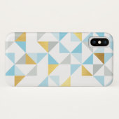 EINFACHES GEOMETRIC-modernes Dreiecksmuster blaues Case-Mate iPhone Hülle (Rückseite (Horizontal))