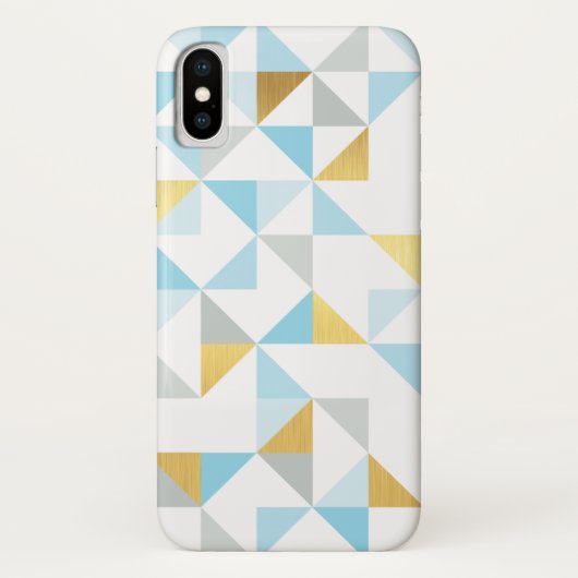 EINFACHES GEOMETRIC-modernes Dreiecksmuster blaues Case-Mate iPhone Hülle (Rückseite)