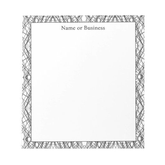 Einfaches geometrisches Abstraktes Schwarz-Weiß-No Notizblock (Vorderseite)