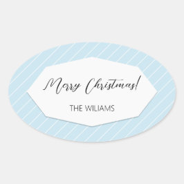 Einfaches geometrisches Blau Ovaler Aufkleber