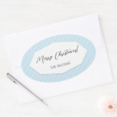 Einfaches geometrisches Blau Ovaler Aufkleber (Umschlag)