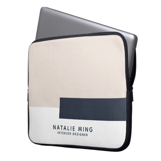Einfaches geometrisches Design Laptopschutzhülle (Vorderseite Links)