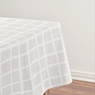 Einfaches geometrisches Gitter beige weiß neutral  Tischdecke