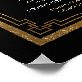 einfaches geometrisches Gold, schwarzes Hochzeitze Poster (Ecke)