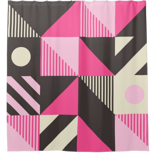 Einfaches geometrisches Kunstwerk mit bearbeitbare Duschvorhang (Vorderseite)