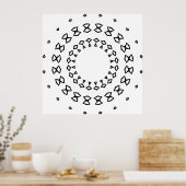 Einfaches geometrisches Mandala-Malvorlagen-Design Poster (Küche)