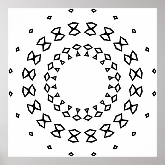 Einfaches geometrisches Mandala-Malvorlagen-Design Poster (Vorne)