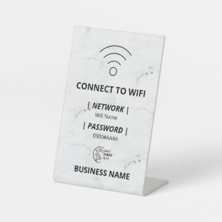Einfaches Geschäft-Gast-Wifi-Passwort und Netzwerk Sockelschild