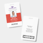 Einfaches Geschäft-Logo-Mitarbeiter-Foto-ID Ausweis (Vorder- & Rückseite)