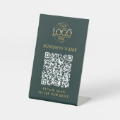 Einfaches Geschäft-Logo QR-Code-Menü Kontaktlos Sockelschild (Vorderseite)
