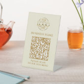 Einfaches Geschäft-Logo QR-Code-Menü Kontaktlos Sockelschild (In SItu)