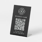 Einfaches Geschäft-Logo QR-Code-Menü Kontaktlos Sockelschild (Vorderseite)