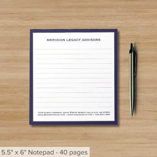 Einfaches Geschäft Notizblock