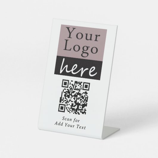 Einfaches Geschäft QR-Code Scan Podest Schild (Vorderseite)