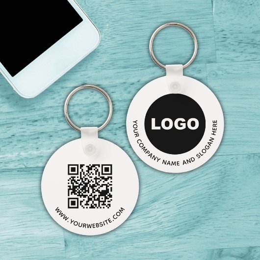 Einfaches Geschäftliches Werbe-Logo QR Code Schlüsselanhänger