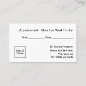 Einfaches Geschäftslogo für Ärzteberufe Terminkarte (Vorderseite)