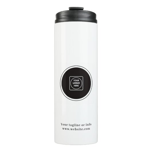 Einfaches Geschäftslogo, individuelle Werbevermark Thermosbecher (Vorderseite)