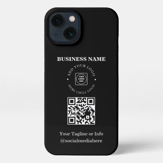Einfaches Geschäftslogo QR-Code Promo iPhone-Hülle iPhone Hülle (Rückseite)
