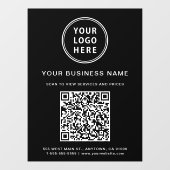 Einfaches Geschäftslogo QR-Code Schwarz Fensteraufkleber (Blatt)