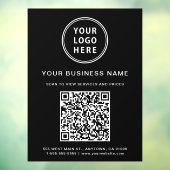 Einfaches Geschäftslogo QR-Code Schwarz Fensteraufkleber (Blatt 3)
